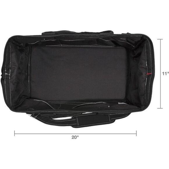 Dickies 20-Inch Durable Canvas Work Bag for Painters, Heavy-Duty Zipper, Black - Picture 5 of 7